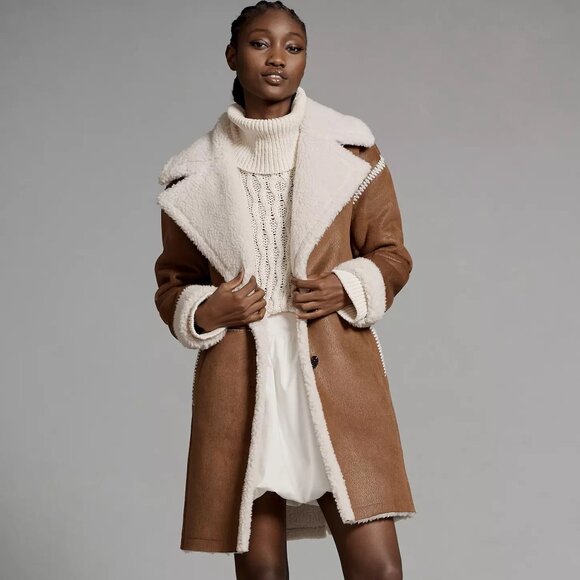 Avec Les Filles Jackets & Blazers - Avec Les Filles | Faux-Shearling and Suede Coat | NWT